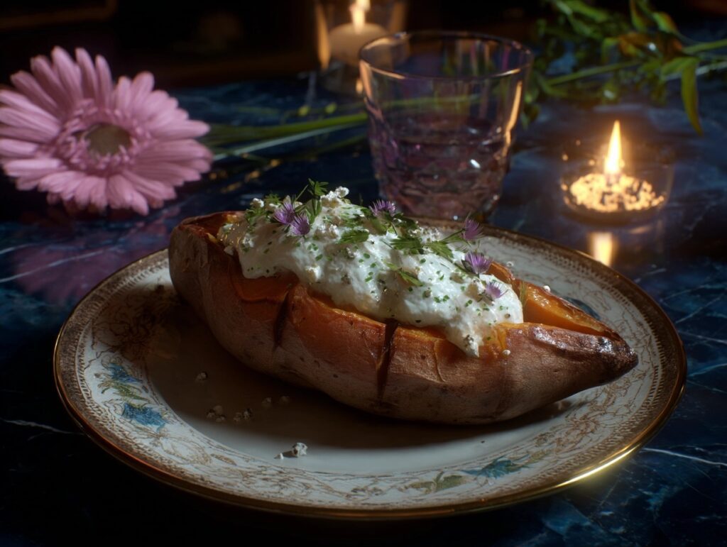 roasted creme and dill sweet potato -