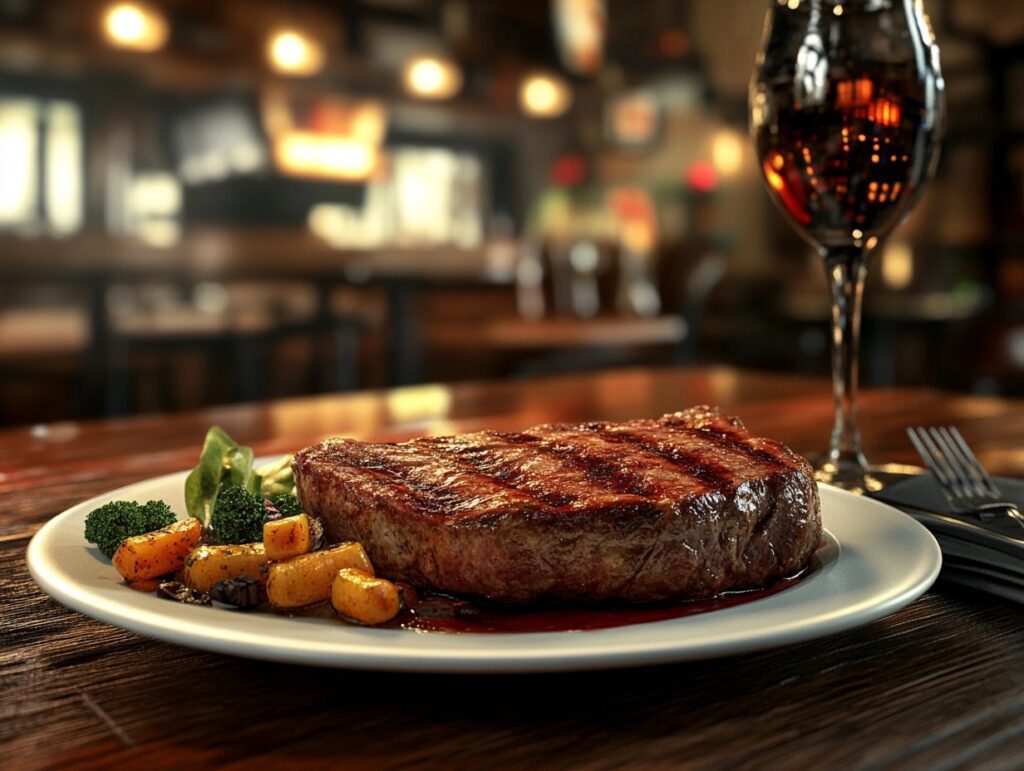 seared steak and wine - best italian restaurants in denver