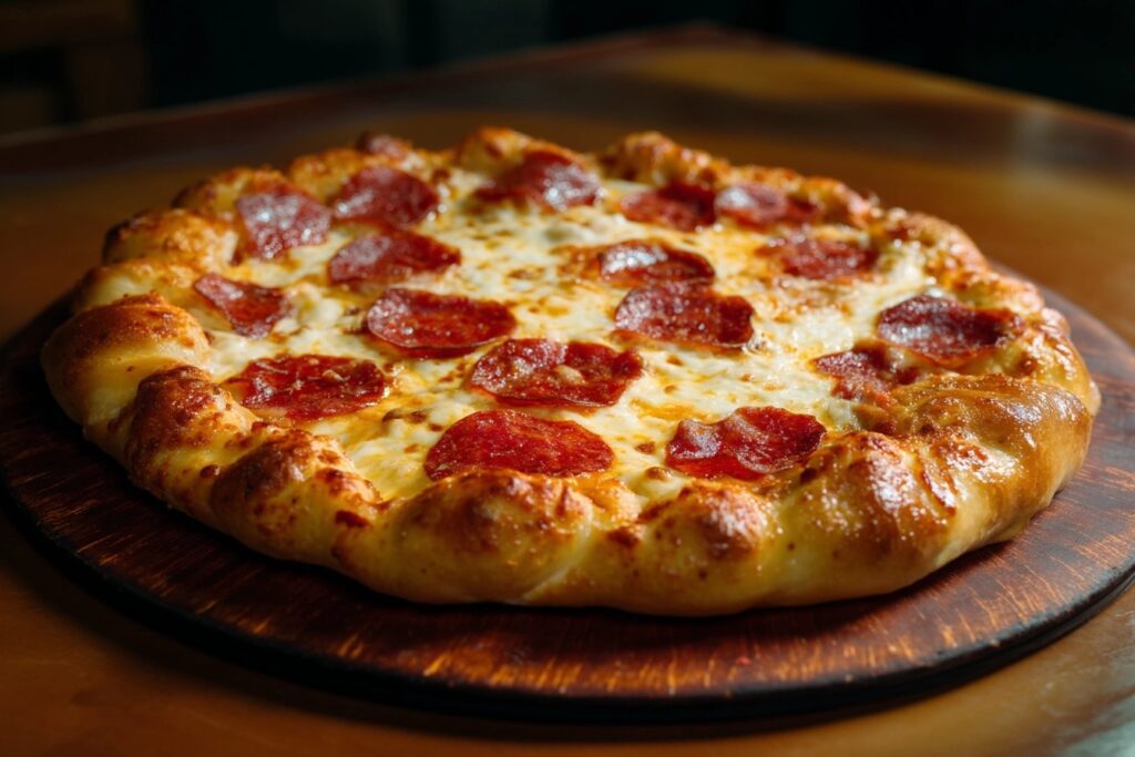 Best pizza in Fort Collins - artisan pizza on wood platter