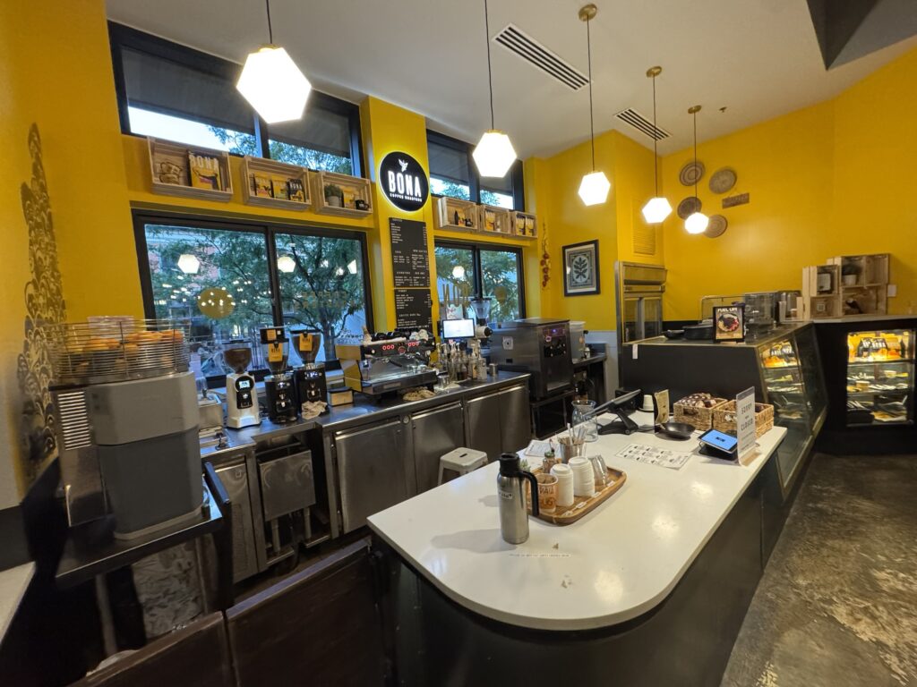Coffee vendor at avanti in Boulder Colorado