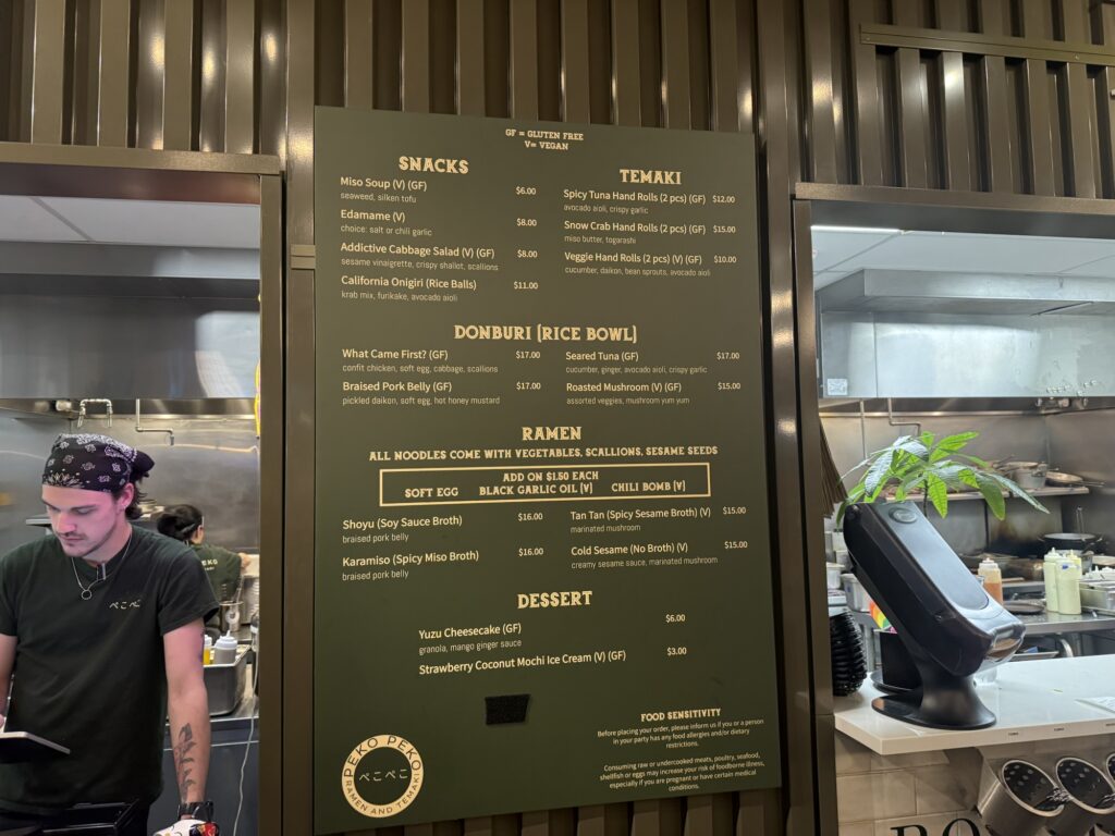 Peko Peko menu at Boulder avanti